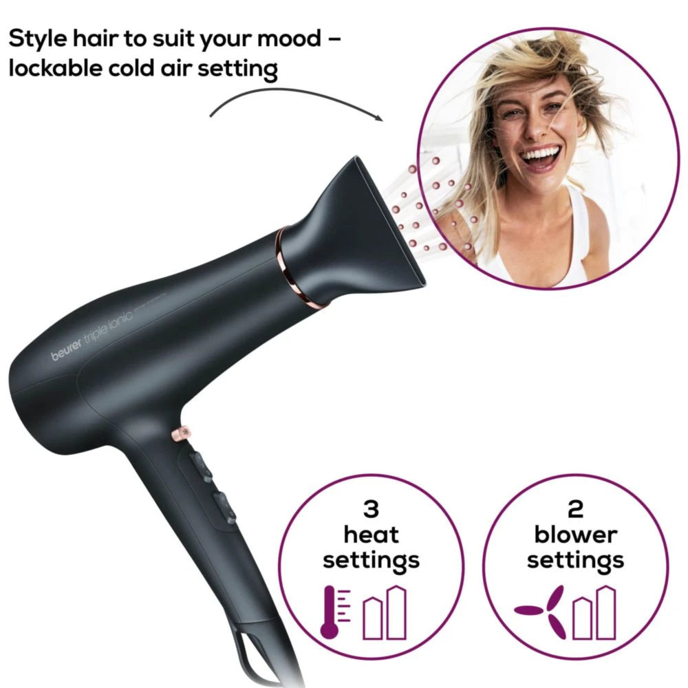 Beurer HC 50 Hair Dryer 2200W Ionic Technology & Shine