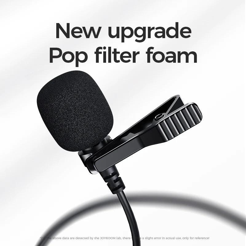 Joyroom Lavalier TikTop Live stream Microphone 2M - Black Joyroom Lavalier TikTop Live stream Microphone 2M - Black