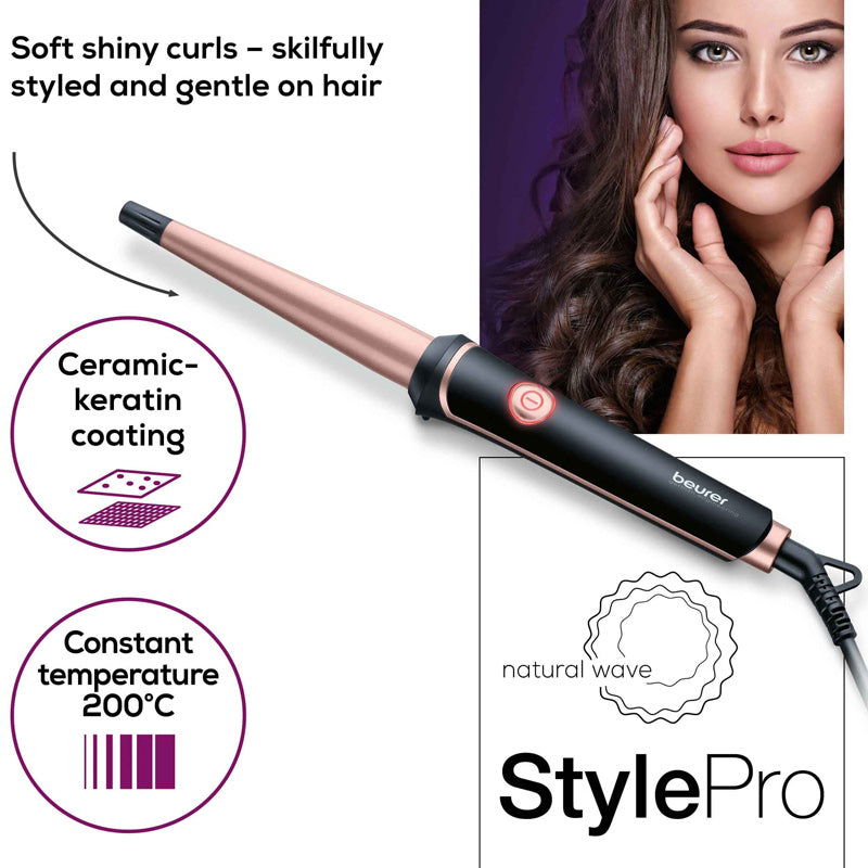 Beurer HT 53 Ceramic Keratin Hair Curling Iron for Perfect Curls