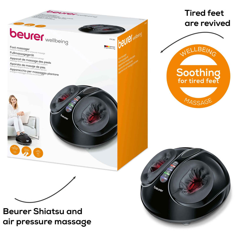 Beurer FM 90 Foot Massager with Shiatsu and Air Pressure - Black