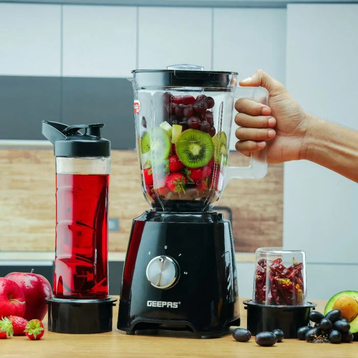 Geepas 3-In-1 Super Blender 1.5L & 500ml BPA Jar Geepas 3-In-1 Super Blender 1.5L & 500ml BPA Jar