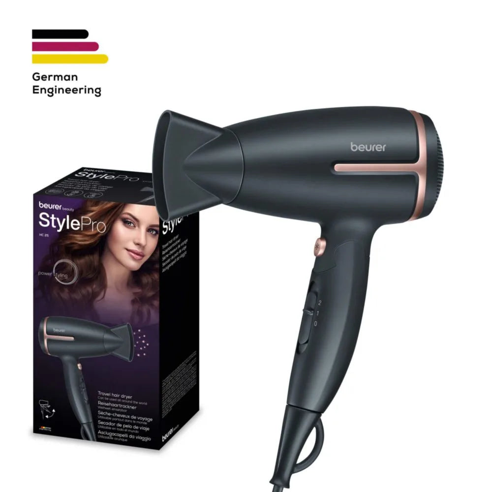 Beurer HC 25 Travel Hair Dryer Ionic & 1600W Power