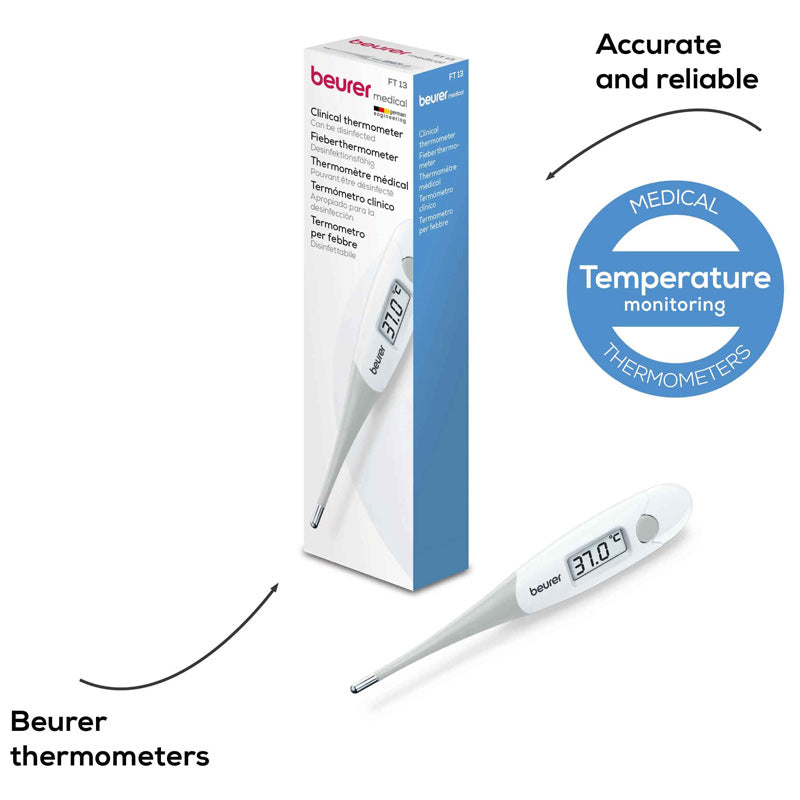 Beurer FT 13 Digital Thermometer with Flexible Tip & Fever Alert