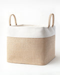 Madame Coco Eva Square Basket – Beige Fabric Storage Organizer