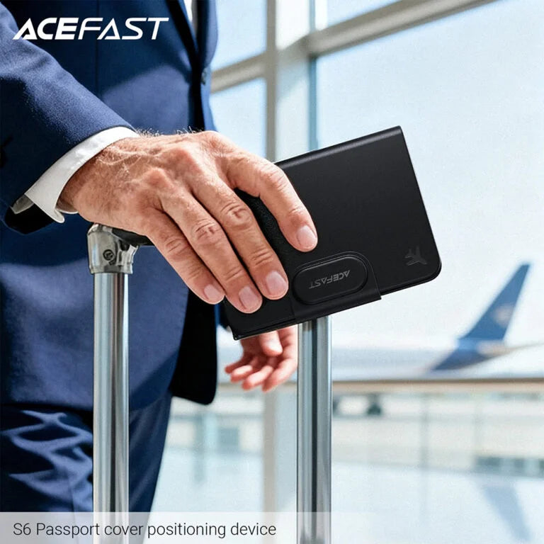 محفظة ذكية ACEFAST | متوافقة مع Apple Find My | جلد فاخر