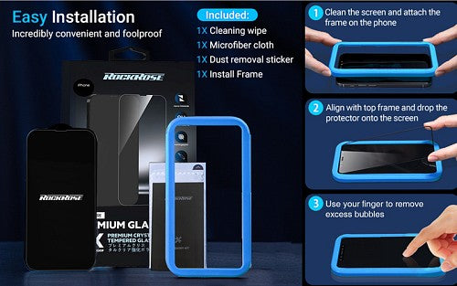 RockRose 2.5D Crystal Clear Tempered Glass (For iPhone 13 Pro Max)