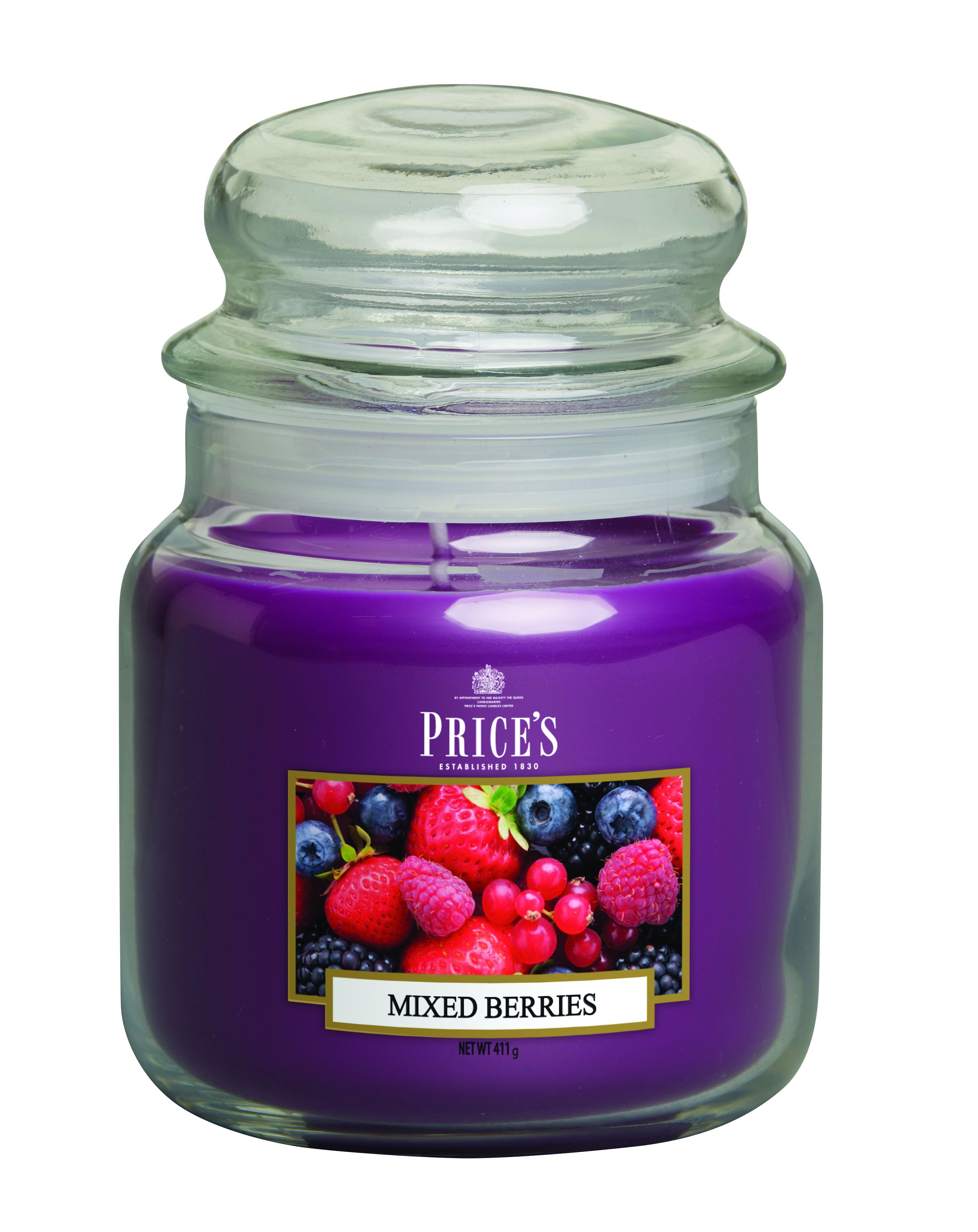 Price's Medium Scented Candle Jar with Lid - Mixed Berries