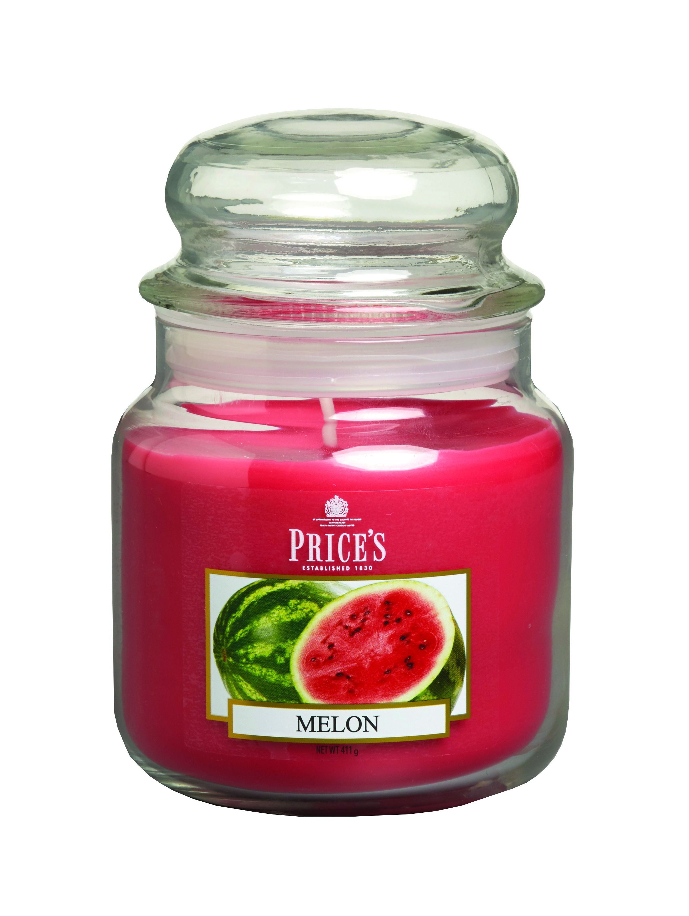 Price's Medium Scented Candle Jar with Lid - Melon