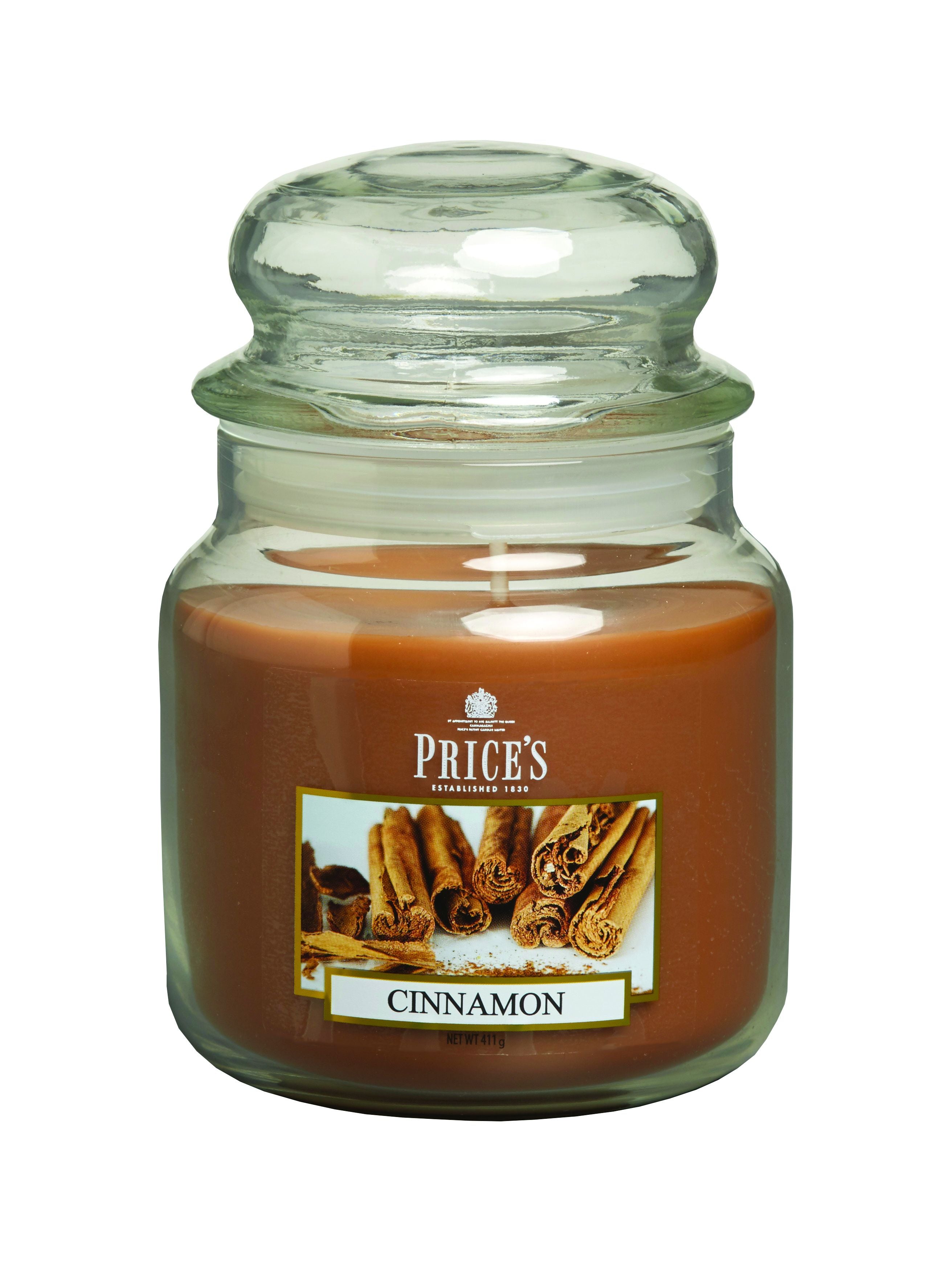 Price's Medium Scented Candle Jar with Lid - Cinnamon