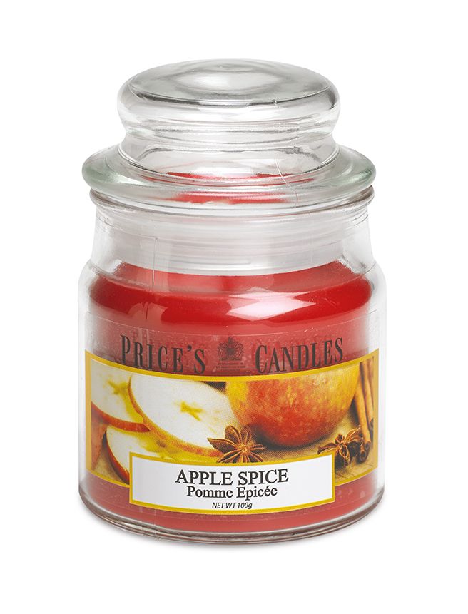 Price's Small Scented Candle Jar with Lid - Apple Spice