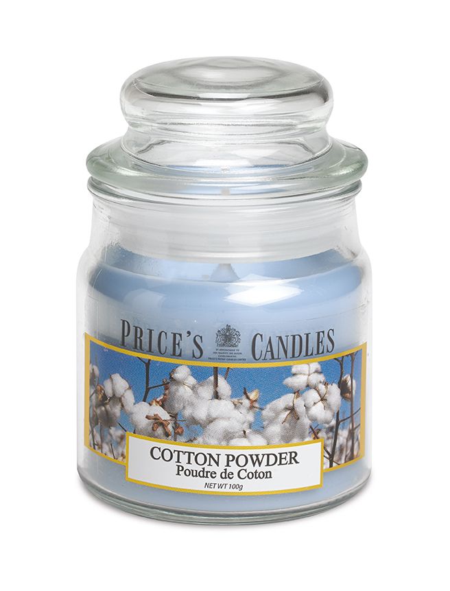 Price's Small Scented Candle Jar with Lid - Cotton Powder