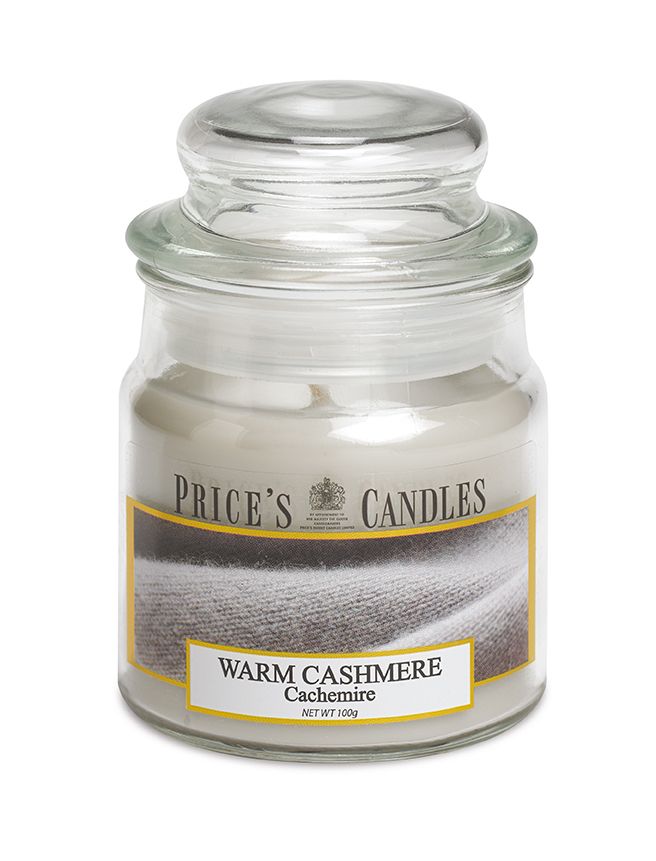 Price's Small Scented Candle Jar with Lid - Warm Cashmere