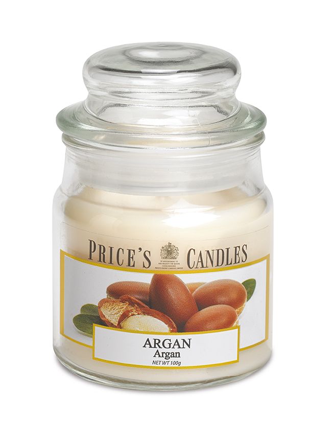 Price's Small Scented Candle Jar with Lid - Argan