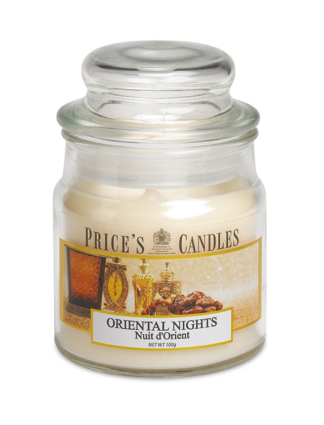 Price's Small Scented Candle Jar with Lid - Oriental Nights Price's Small Scented Candle Jar with Lid - Oriental Nights
