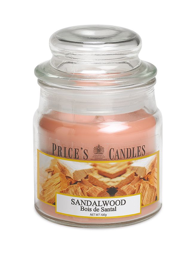 Price's Small Scented Candle Jar with Lid - Sandalwood