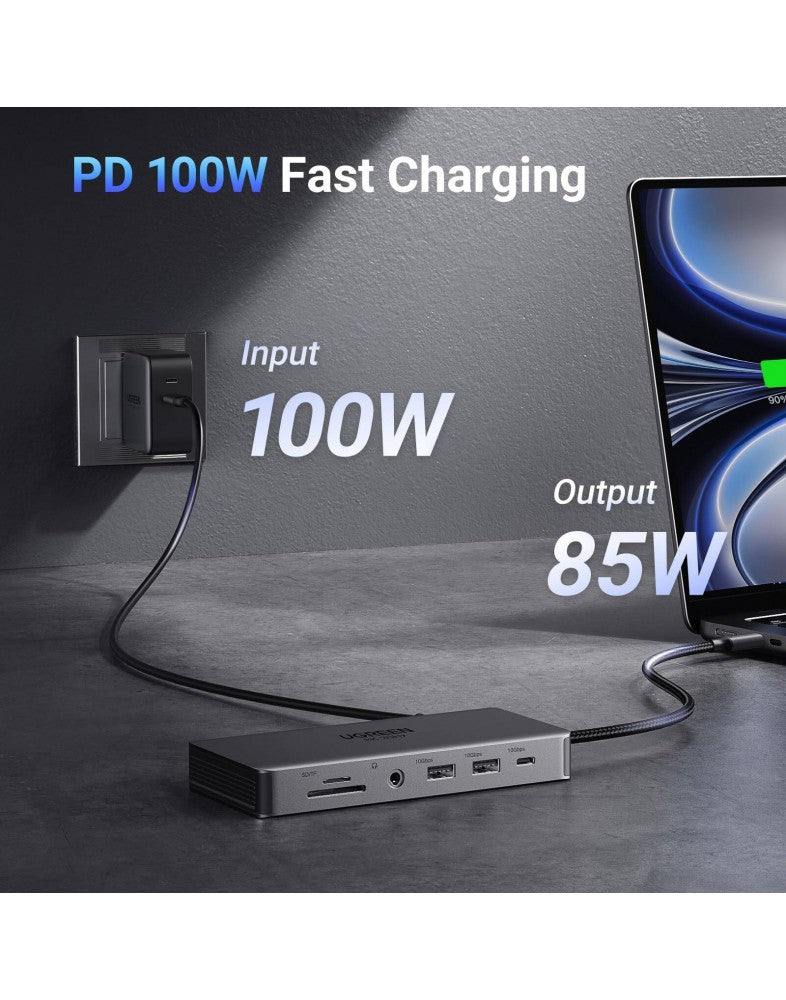 UGREEN USB-C Hub 11-in-1 with Dual 4K HDMI, PD, RJ45