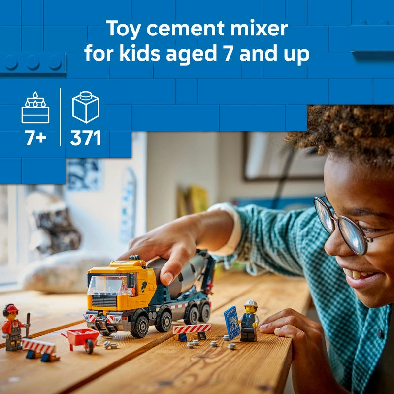 LEGO City Cement Mixer Truck – 371 Pieces | Set 60478