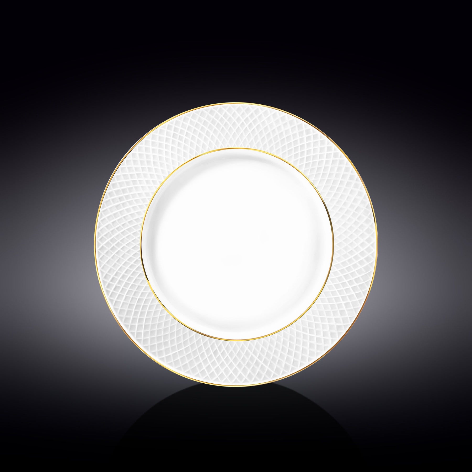 Wilmax Diamond Dinner Plate - White & Gold