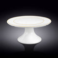 Wilmax Diamond Cake Plate 10×30 cm - White & Gold