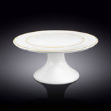 Wilmax Diamond Cake Plate 10×30 cm - White & Gold
