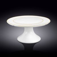Wilmax Diamond Cake Plate 10×30 cm - White & Gold