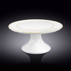 Wilmax Diamond Cake Plate 10×30 cm - White & Gold