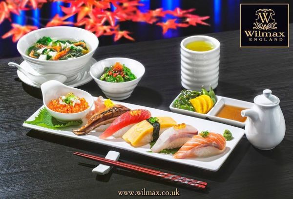 طبق مستطيل Wilmax 36 سم - أبيض أنيق ومتعدد الاستخدام