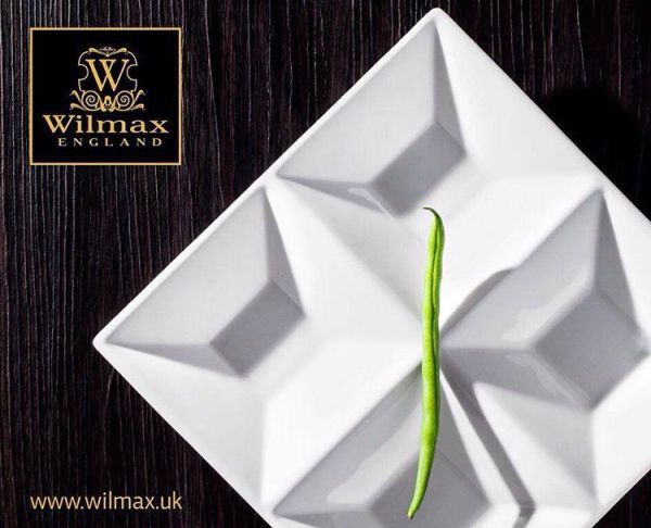 Wilmax Divided Square Plate 15cm - White