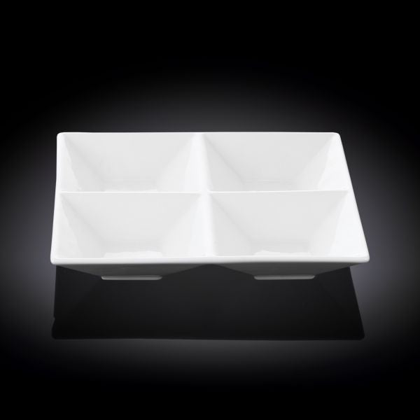 Wilmax Divided Square Plate 20cm - White