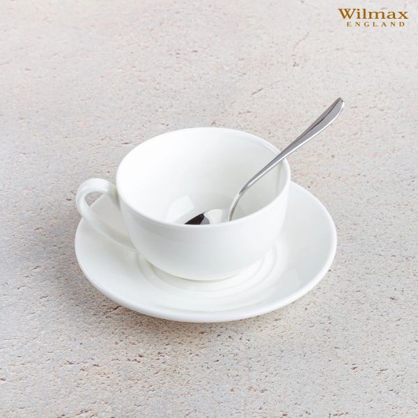 Wilmax Olivia Tea Cup & Saucer 250ml - White Elegant