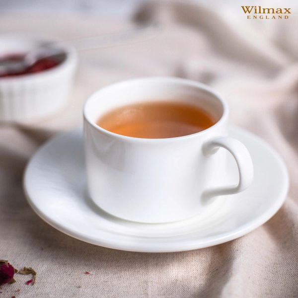 طقم فنجان شاي 160 مل من Wilmax - أبيض كلاسيكي طقم فنجان شاي 160 مل من Wilmax - أبيض كلاسيكي