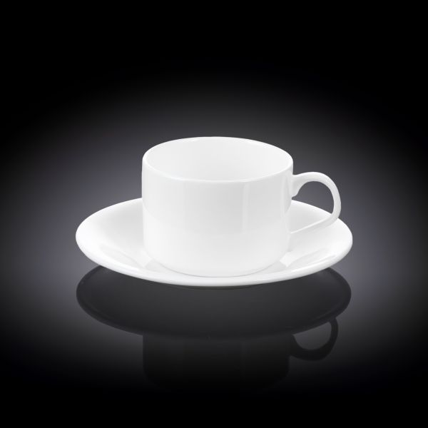 Wilmax Tea Cup & Saucer 160ml - White Classic
