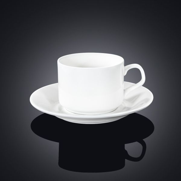 Wilmax Tea Cup & Saucer 215ml – Elegant White