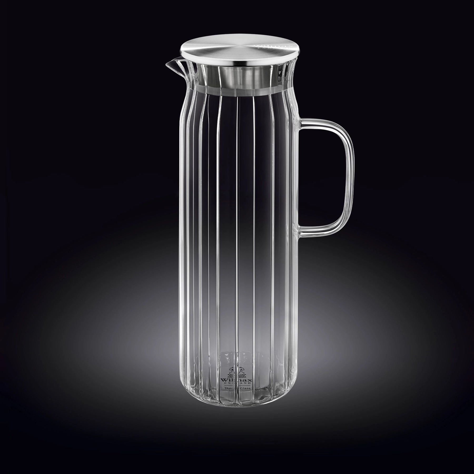 Wilmax Segment 1L Glass Jug with Bamboo Lid - Elegant