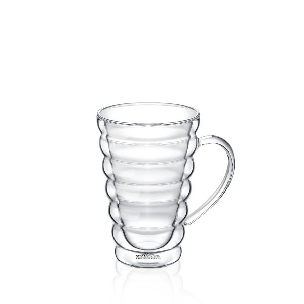 كوب زجاج مزدوج من Wilmax Thermo - أنيق وعازل للحرارة كوب زجاج مزدوج من Wilmax Thermo - أنيق وعازل للحرارة