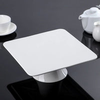 Wilmax 30cm Square Cake Plate with Base - White