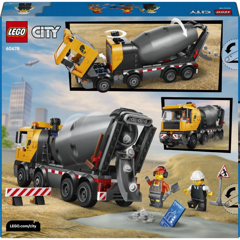 LEGO City Cement Mixer Truck – 371 Pieces | Set 60478