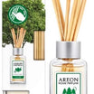 AREON Home Luxury Perfume Reed Diffuser + 10 أعواد من الخيزران، 85 مل، غابة نورديك 