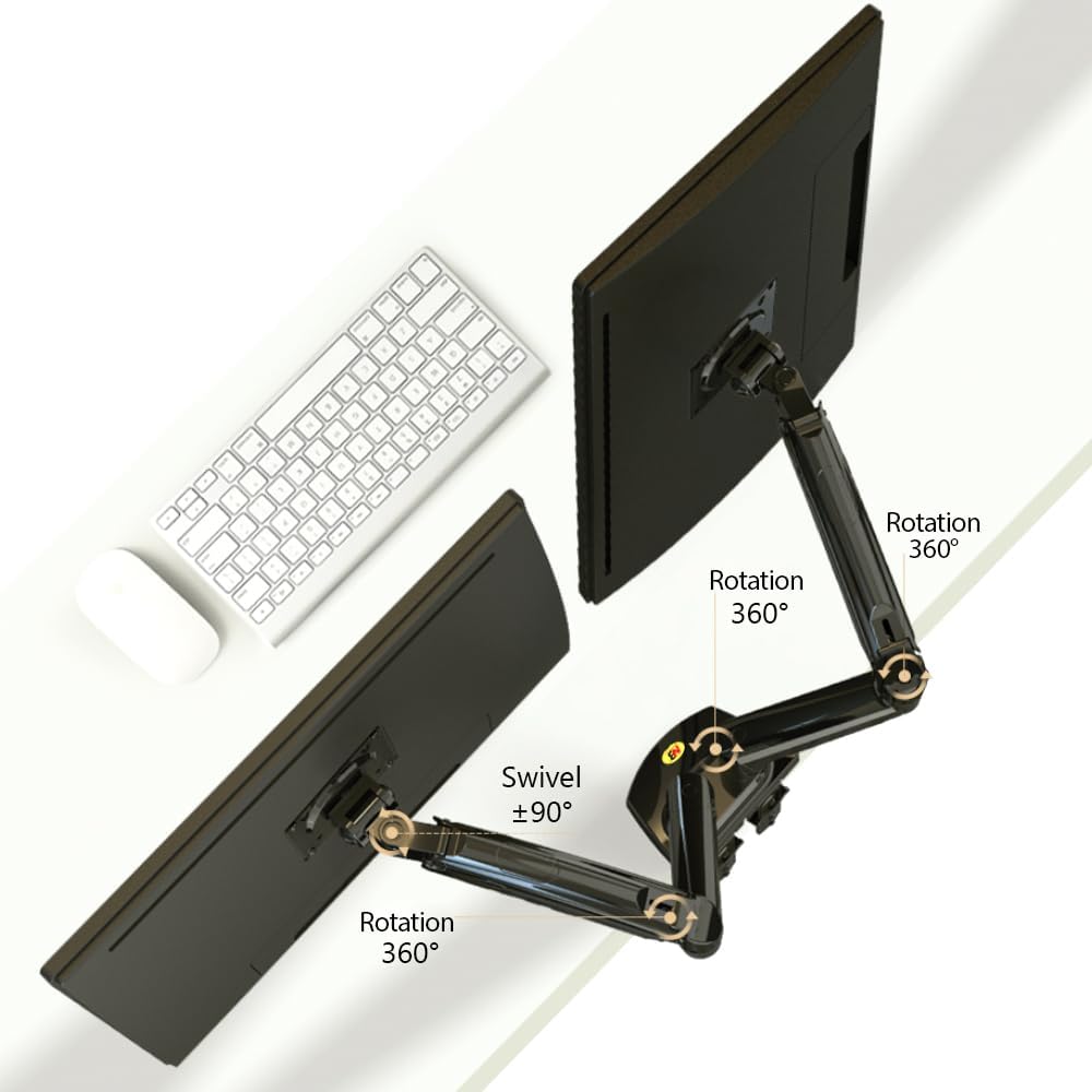 North Bayou 17"-27" Adjustable Dual Monitor Mount