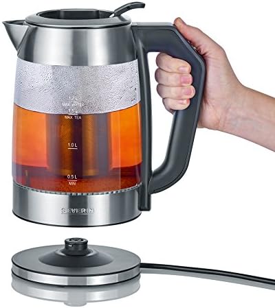Severin Glass Tea Kettle 1.7L, 2200W, Adjustable Temperature Severin Glass Tea Kettle 1.7L, 2200W, Adjustable Temperature