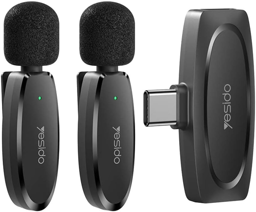 YESIDO KR13 Dual Wireless Microphone with Type-C Connector YESIDO KR13 Dual Wireless Microphone with Type-C Connector