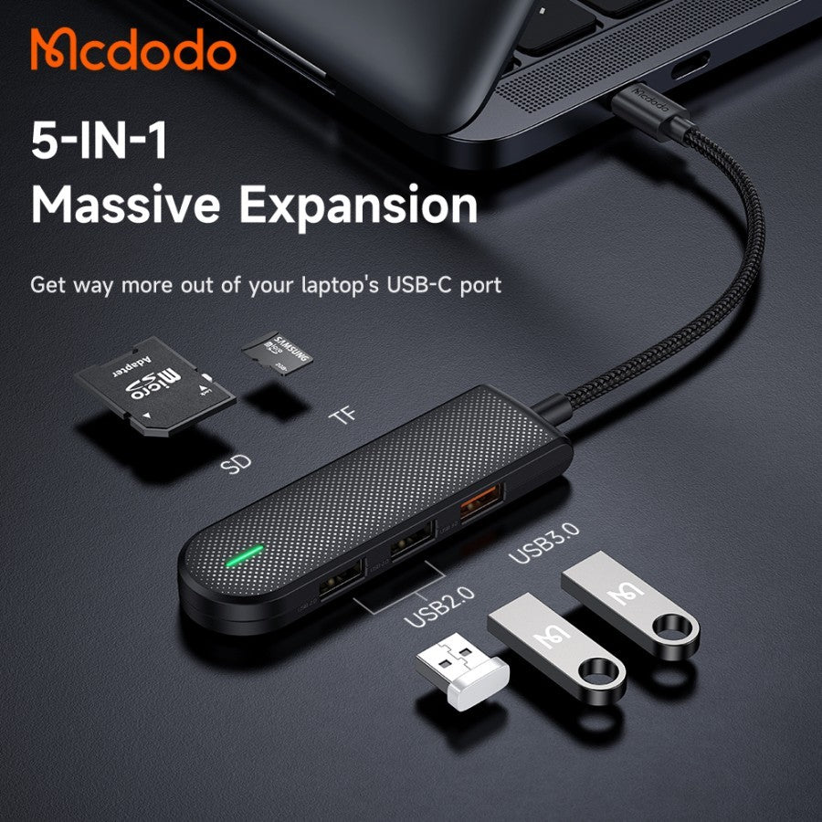 Mcdodo USB 3.0 / Hub 5 Gbps High Speed Data Transfer / OTG Adapter (USB-A*3, SD, TF Card Slot)