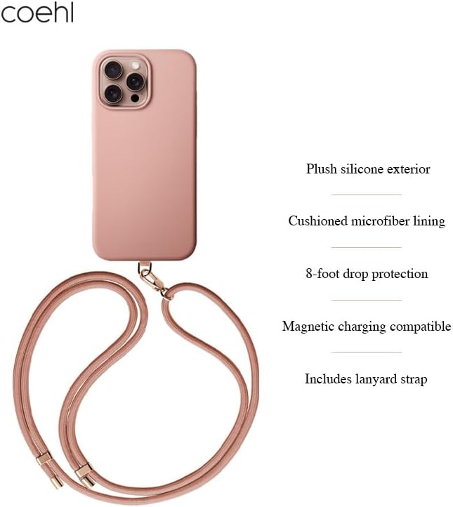 غطاء UNIQ COEHL iPhone 16 Pro شحن مغناطيسي 6.3 – Ballet Pink