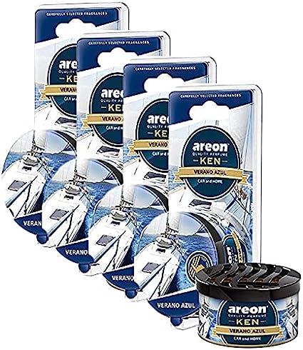 AREON Ken Car Air Freshener - Verano Azul Scent, Long-Lasting Fragrance