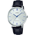 Casio Classic Design Black Leather Silver Dial For Women LTP-VT01L-7B1