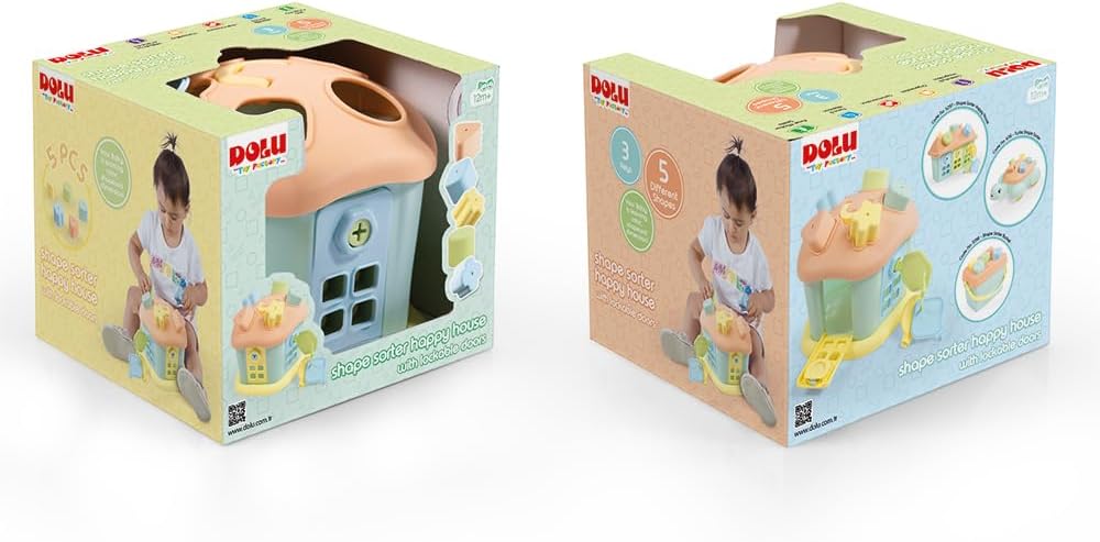 DOLU Shape Sorter Happy House – 9pc Sort & Play Toy for Toddlers 12mo+