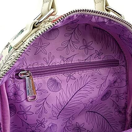 من فانكو Little Mermaid Mini Backpack حقيبة الظهر من الجلد الصناعي مع تفاصيل مطبوعة