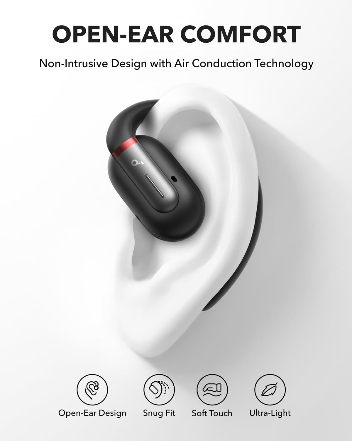 Anker soundcore V30i Open-Ear Headphones / 36H Playtime / Bluetooth 5.3 - Black