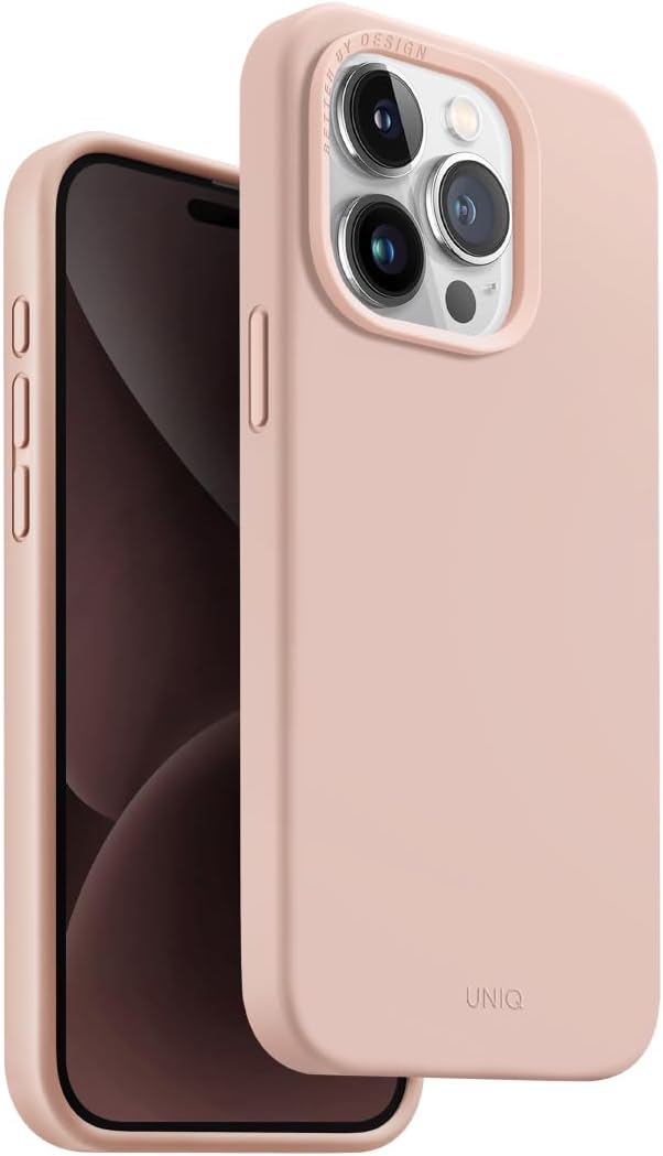 غطاء UNIQ HYBRID لهاتف iPhone 15 Pro – MagClick – Blush Pink