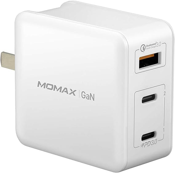 Momax ONE Plug 65W 3-port GaN Charger with 3 plug